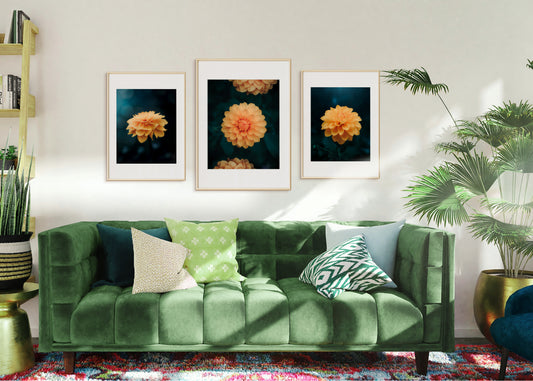 Digitale Natuurprints - Dahlia Collectie - Set van 3