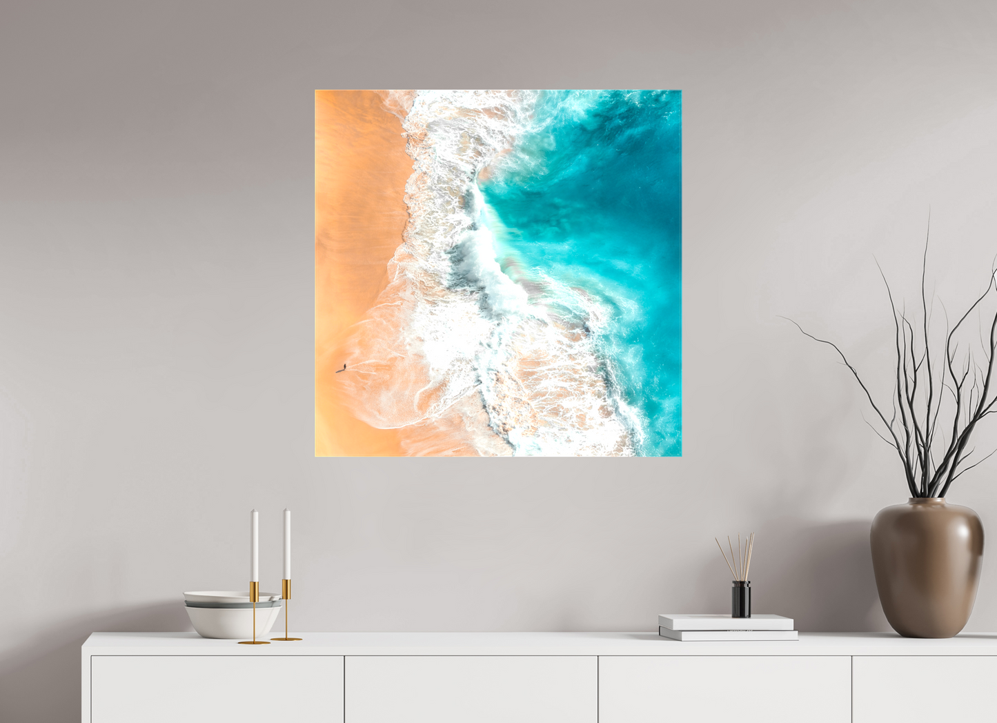 High Quality Print - Ocean Crushing on the Beach