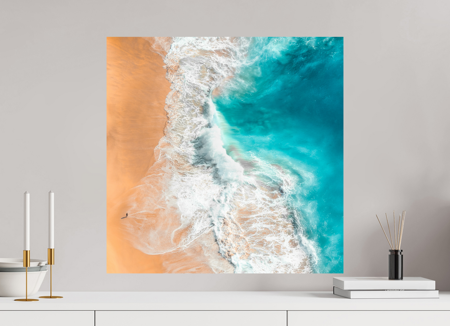 High Quality Print - Ocean Crushing on the Beach