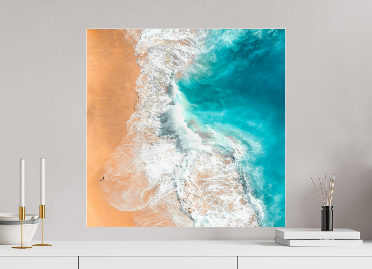 High Quality Print - Ocean Crushing on the Beach